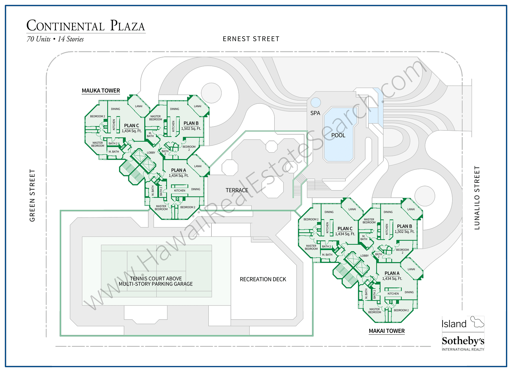 Continental Plaza Map Oahu